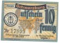 Preview: Schwarzburg , Notgeld 10 Pfennig Schein unc-kfr. Ti.6745.05.01 TH 1921 Verkehrsausgabe -4273-