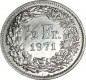 Schweiz , Kursmünze 1 halber Franken 1971 -Helvetia mit Schild- KM.23.a ss-vz -0232-