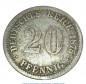 Silbermünze , 20 Pfennig von 1875 -D-, schön , Jäger 5 Deutsches Kaiserreich