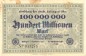 Preview: Solingen , Banknote 100 Millionen Mark Schein in gbr. Keller 4809.g , Rheinland 1923 Inflation