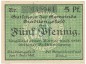 Preview: Stadtlengsfeld , Notgeld 5 Pfennig Schein unc-kfr. Ti.7055.05.10 TH 1917 Verkehrsausgabe -4281-