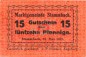 Preview: Stammbach , Notgeld 15 Pfennig Schein unc-kfr. Ti.7070.05.42 Bayern o.D. Verkehrsausgabe