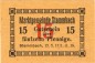 Preview: Stammbach , Notgeld 15 Pfennig Schein unc-kfr. Ti.7070.05.72 , Bayern 1917 Verkehrsausgabe