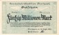 Preview: Stuttgart , Banknote 50 Millionen Mark Schein in unc-kfr. Keller 4926.e , Württemberg 1923 Inflation