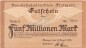 Preview: Stuttgart , Banknote 5 Millionen Mark Schein in unc-kfr. Keller 4926.c , Württemberg 1923 Inflation