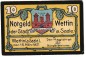 Preview: Wettin , Notgeld 10 Pfennig Schein in gbr. M-G 1421.2 , Sachsen Anhalt 1921 Seriennotgeld