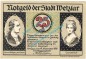 Preview: Wetzlar , Notgeld 25 Pfennig Schein -B- in kfr. Tieste 7875.10.36 , Rheinland 1920 Verkehrsausgabe