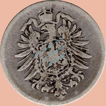 Preview: 1 Mark Kursmünze deutsches Kaiserreich 1875 B -kleiner Adler- s J.9 -0945-