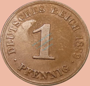 1 Pfennig Münze 1889 j -Deutsches Kaiserreich- ss-vz J.1 -0989-