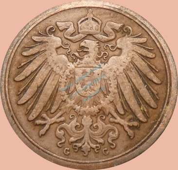 Preview: 1 Pfennig Münze 1893 G -Deutsches Kaiserreich- s-ss J.10 -0992-