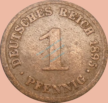 1 Pfennig Münze 1895 D -Deutsches Kaiserreich- s-ss J.10 -0995-