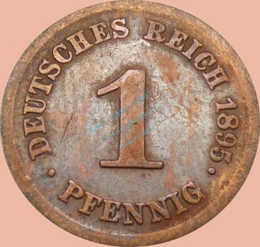 1 Pfennig Münze 1895 E -Deutsches Kaiserreich- s-ss J.10 -0996-