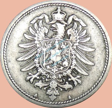 Preview: 10 Pfennig Münze Deutsches Kaiserreich 1873 A -kl.Adler- ss J.4 -0963-