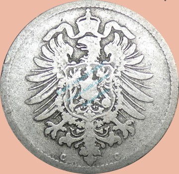 Preview: 10 Pfennig Münze Deutsches Kaiserreich 1873 C -kl.Adler- s- J.4 -0965-
