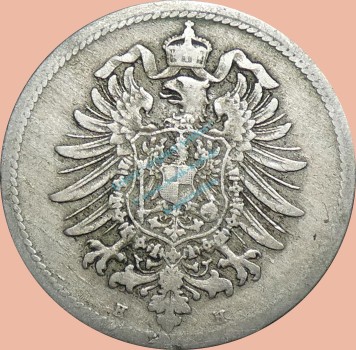 Preview: 10 Pfennig Münze Deutsches Kaiserreich 1876 H -kl.Adler- s J.4 -0971-