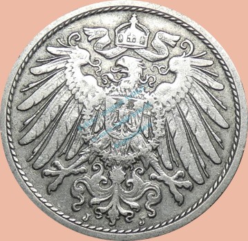 Preview: 10 Pfennig Münze Deutsches Kaiserreich 1893 j -gr.Adler- ss J.13 -0979-