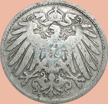 Preview: 10 Pfennig Münze Deutsches Kaiserreich 1896 G -gr.Adler- s-ss J.13 -0980-