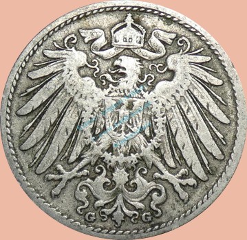 Preview: 10 Pfennig Münze Deutsches Kaiserreich 1897 G -gr.Adler- s-ss J.13 -0981-