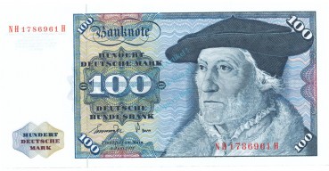 100 D-Mark Schein unc-kfr 1977 BRD-22, Ros.278, P.34.b , Deutsche Bundesbank -1272-