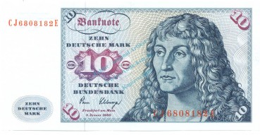 10 D-Mark Schein unc-kfr 1980 BRD-30, Ros.286, P.31.d , Deutsche Bundesbank -1281-
