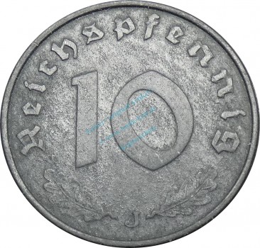 10 Reichspfennig Kursmünze 1943 J -Drittes Reich- ss , J.371 -0746-