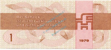 Preview: 1 Mark Forum Scheck unc-kfr. 1979 DDR-30, Ros.368, P.FX2 , DDR -1308-