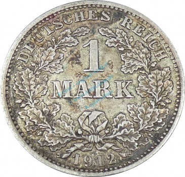 1 Mark Kursmünze -gr. Adler- 1912 D -deutsches Kaiserreich- ss-vz J.17 -0855-