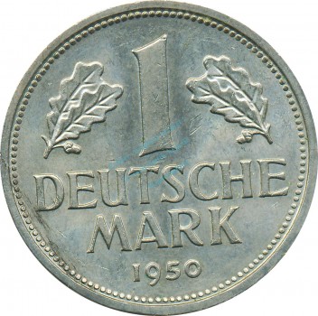 1 Mark Kursmmünze 1950 F -Bundesrepublik Deutschland- ss-vz , J.385 -0700-