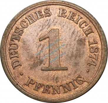 1 Pfennig Kursmünze 1874 A -Deutsches Kaiserreich- ss , J.1 -0753-