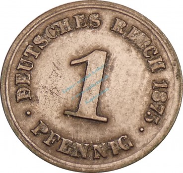 1 Pfennig Kursmünze 1875 C -Deutsches Kaiserreich- s-ss , J.1 -0759-