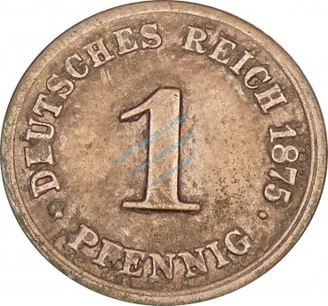 1 Pfennig Kursmünze 1875 G -Deutsches Kaiserreich- s , J.1 -0762-