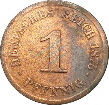 1 Pfennig Kursmünze 1875 J -deutsches Kaiserreich- ss-vz , J.1 -0752-