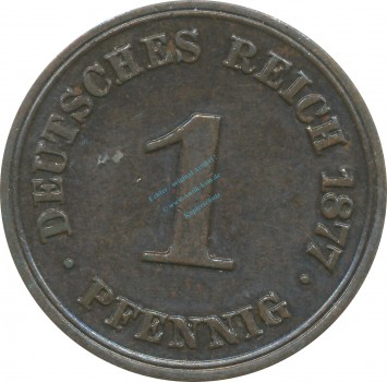 1 Pfennig Kursmünze 1877 A -deutsches Kaiserreich- ss-vz , J.1 -0716-