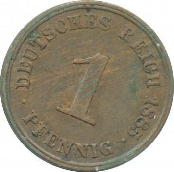 1 Pfennig Kursmünze 1885 J -deutsches Kaiserreich- ss-vz , J.1 -0718-