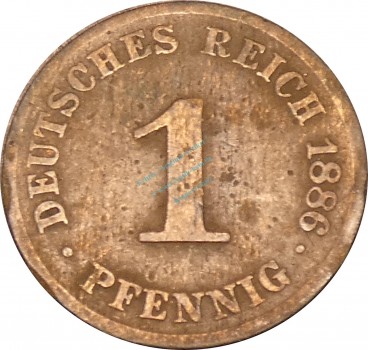 1 Pfennig Kursmünze 1886 J -deutsches Kaiserreich- s-ss , J.1 -0723-