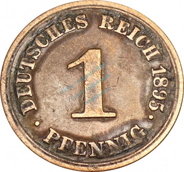 1 Pfennig Kursmünze 1895 E -deutsches Kaiserreich- s-ss , J.10 -0731-