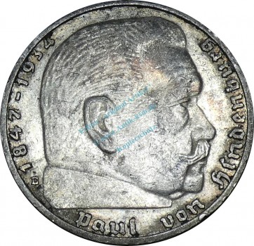 2 Mark Kursmünze -Hindenburg- 1937 E -deutsches Reich- ss-vz J.366 -0810-