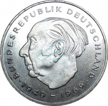 2 Mark Kursmmünze 1986 F -BRD Theodor Heuss- ss-vz , J.407 -0681-
