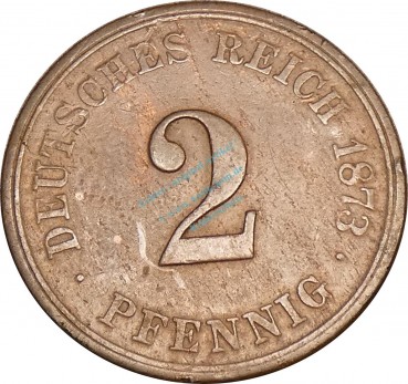 2 Pfennig Kursmünze 1873 G -deutsches Kaiserreich- s-ss , J.2 -0733-