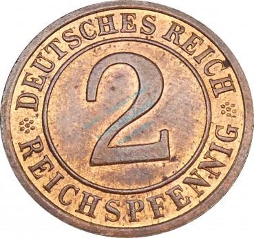 2 Pfennig Kursmünze 1936 D -Deutsches Reich- ss-vz , J.314 -0775-