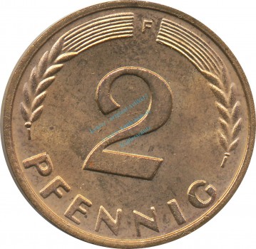 2 Pfennig Kursmmünze 1958 F -Bundesrepublik Deutschland- ss-vz , J.381 -0686-