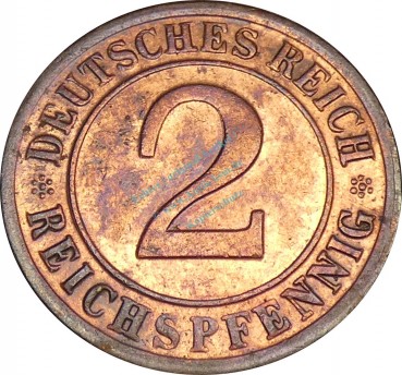2 Reichspfennig Kursmünze 1924 E -Deutsches Reich- ss-vz , J.314 -0766-