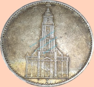 5 Mark Münze -Garnisonskirche- 1934 J -deutsches Reich- s-ss J.357 -0923-
