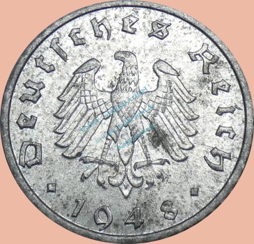 Preview: 5 Pfennig Münze -Deutsches Reich- 1948 A -Ohne HK- s-ss J.374 -0962-