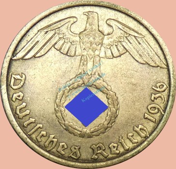 Preview: 5 Pfennig Münze Drittes Reich 1936 A -Berlin- ss-vz. J.363 -0958-