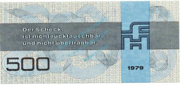 Preview: 500 Mark Forum Scheck unc-kfr. 1979 DDR-36, Ros.373, P.FX7 , DDR -1306-