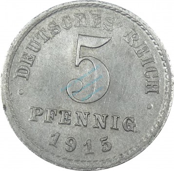 5 Pfennig Kursmünze -Reichsadler- 1915 E -deutsches Kaiserreich- s-ss J.297 -0898-
