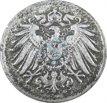 Preview: 5 Pfennig Kursmünze -Reichsadler- 1916 G -deutsches Kaiserreich- s. J.297 -0899-