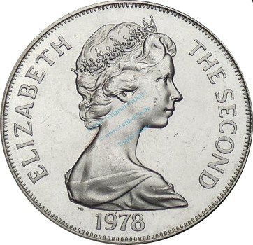 Preview: Ascension Island , 1 Crown Münze 1978 -25th Anniversary Elizabeth II- KM.1 vz-stgl -0285-