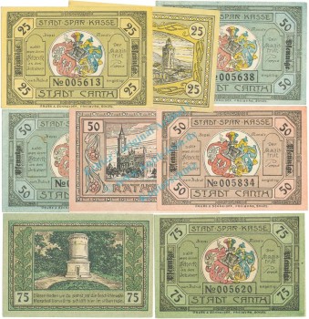 Canth , Notgeld Set 8 Scheine unc-kfr. M-G.220.1 , SLN o.D. Seriennotgeld -5856-